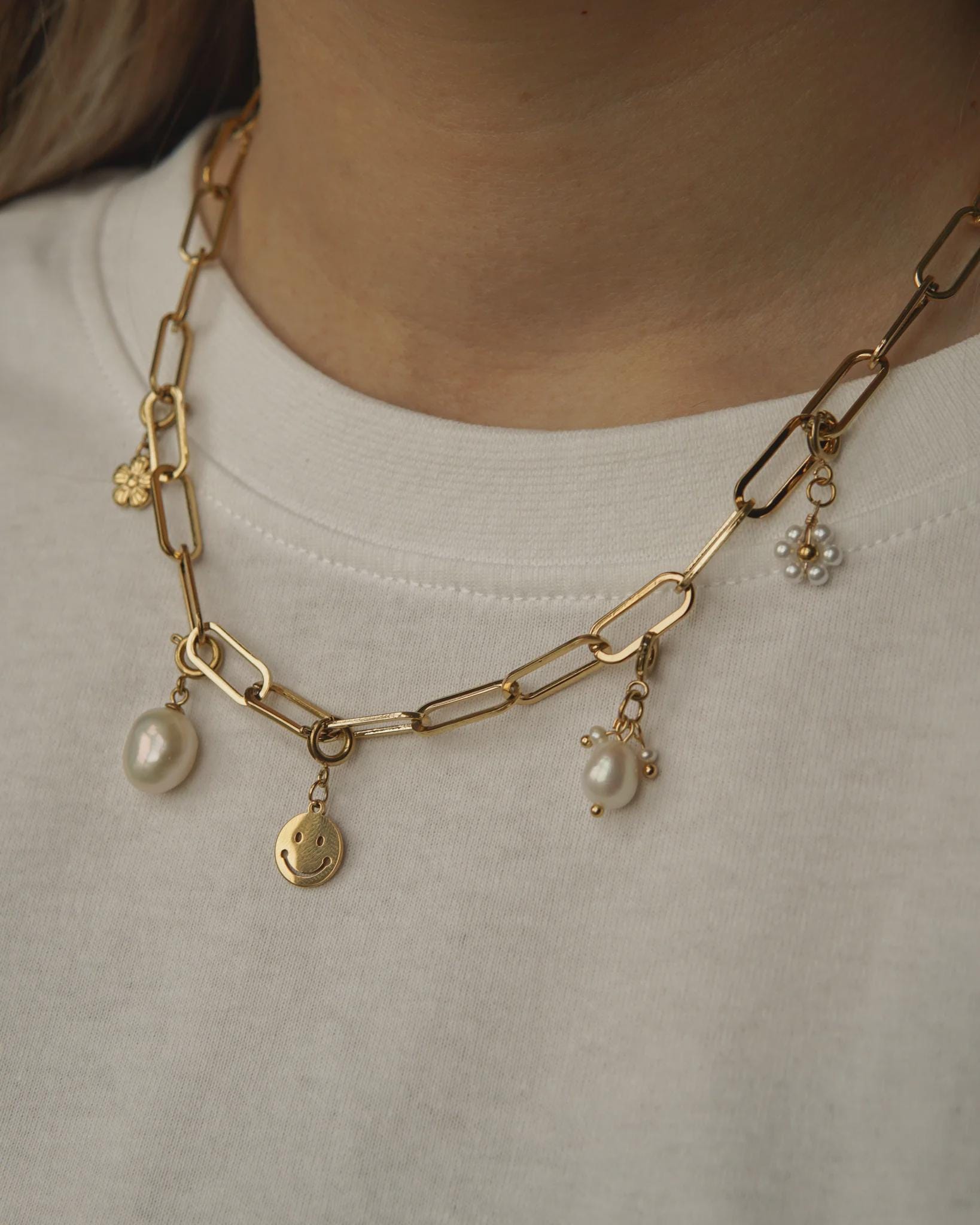 Charmsgliederkette, Freundschaftskette, Personalisierbare Kette, Gliederkette Mit Charms, Charm Jewelry - Hejgreta von hejgreta