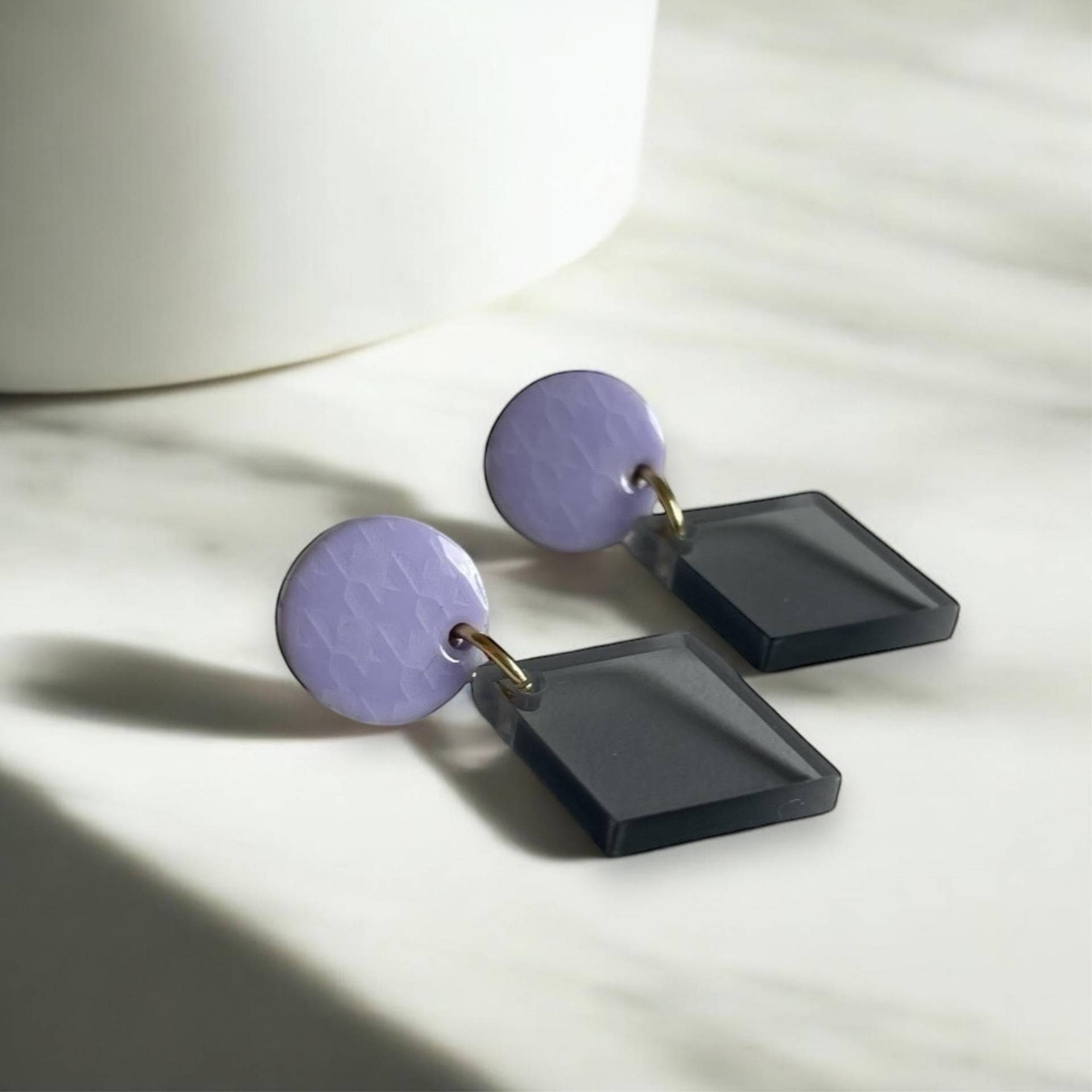 Ohrring »Ava« | Allergikerfreundlich Edelstahl Vergoldet Lila Acryl Leichte Statement-Ohrringe Schmuck Geschenk Beste Freundin von hejmamie