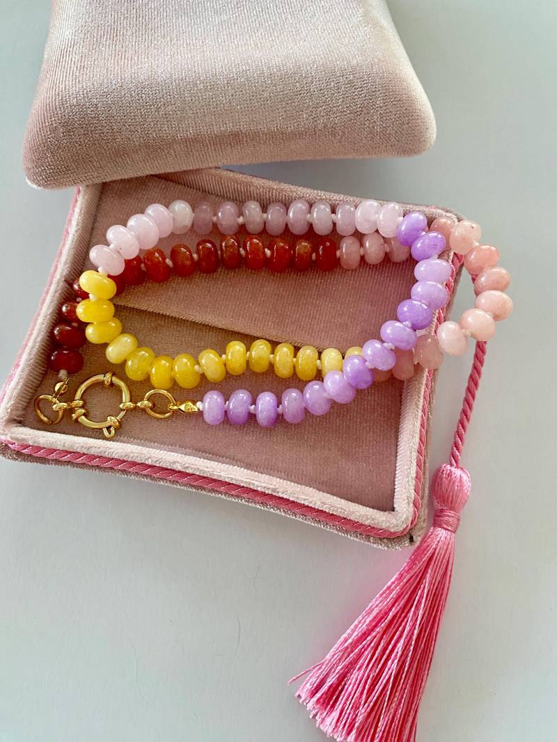 Colour Blocking Edelstein Kette - Colorful Necklace | Handmade Jewelry Statement Halskette Bunt Gift For Her Colour Blocking Edelstein Kette - Colorful Necklace | Handmade Jewelry Statement Halskette Bunt Gift For Her von hejnoa