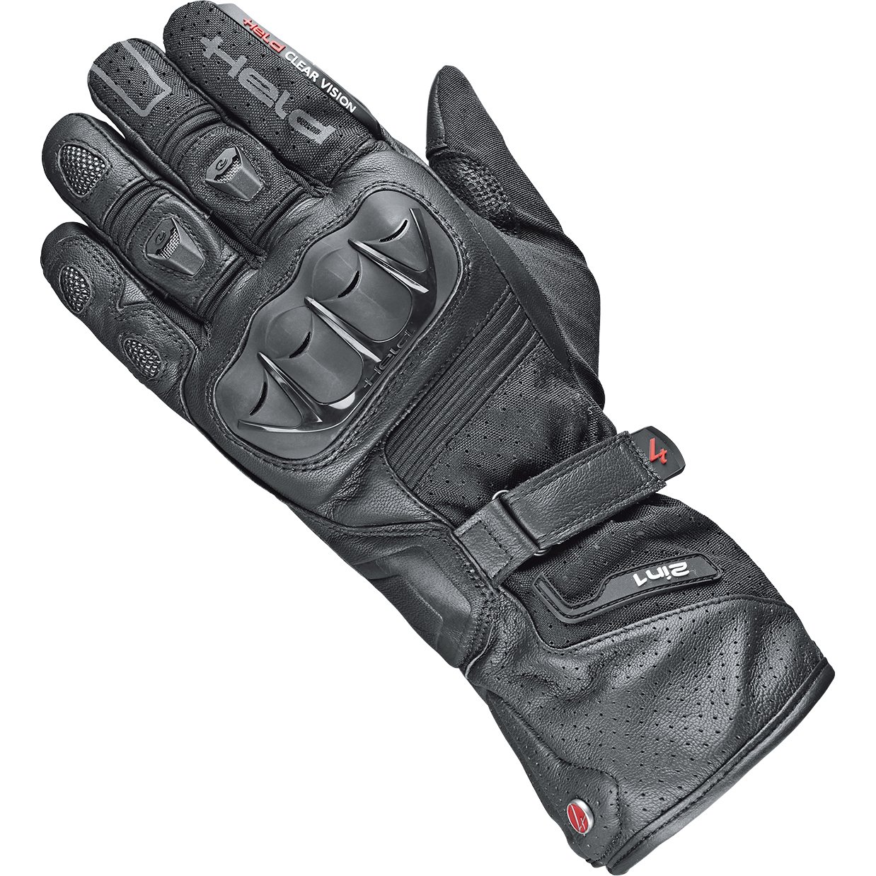 Held Air'N Dry II Leder-/Textilhandschuh lang schw (kurze Fin) 12 Herren von held