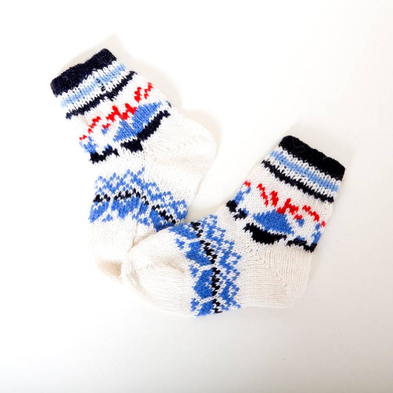 Babysocken, Blau, Blaue Weiße Socken, Baby Socken Geschenk, Geschenk Für Eltern, Schiff Wolle Handgefertigte Eco Freundliche Boy von helgihandicraft