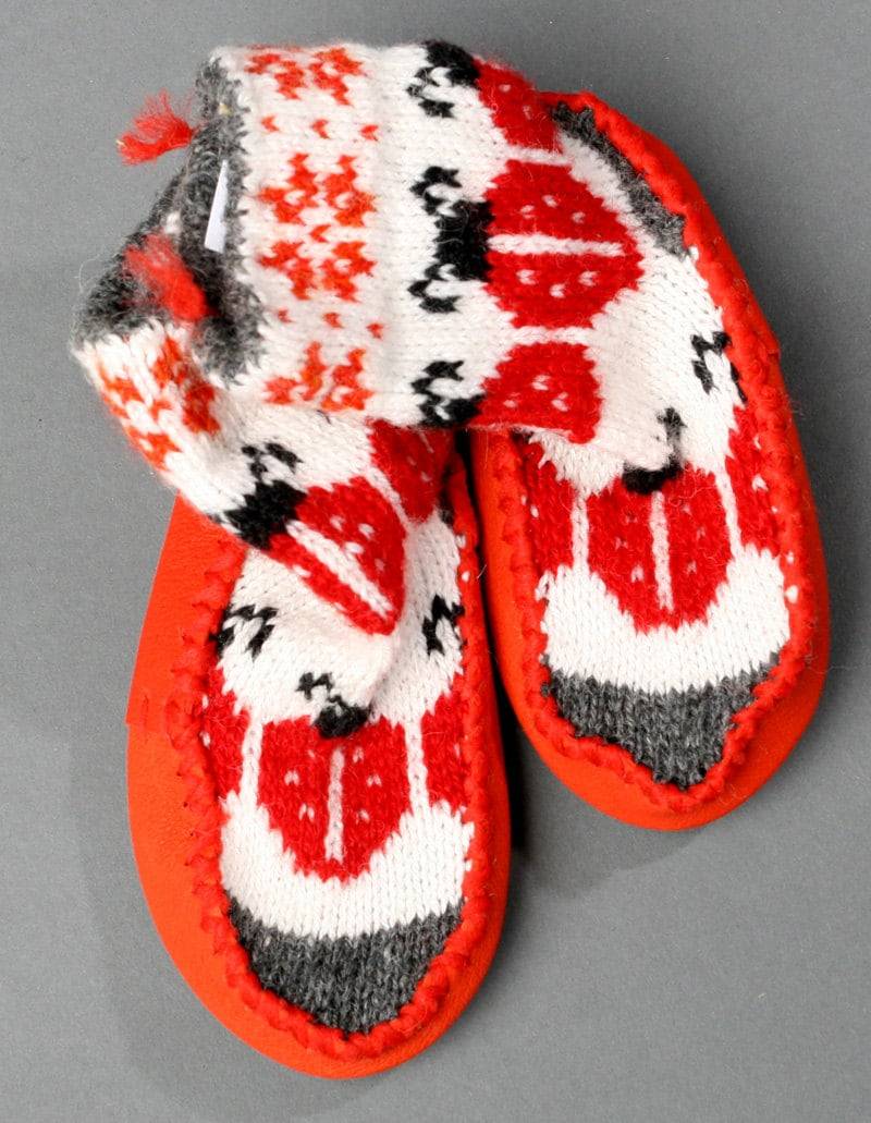 Hausschuhe Baby Marienkäfer Rot Wolle Lederschuhe Handgemachte Weiß Eco Freundliche Socke von helgihandicraft