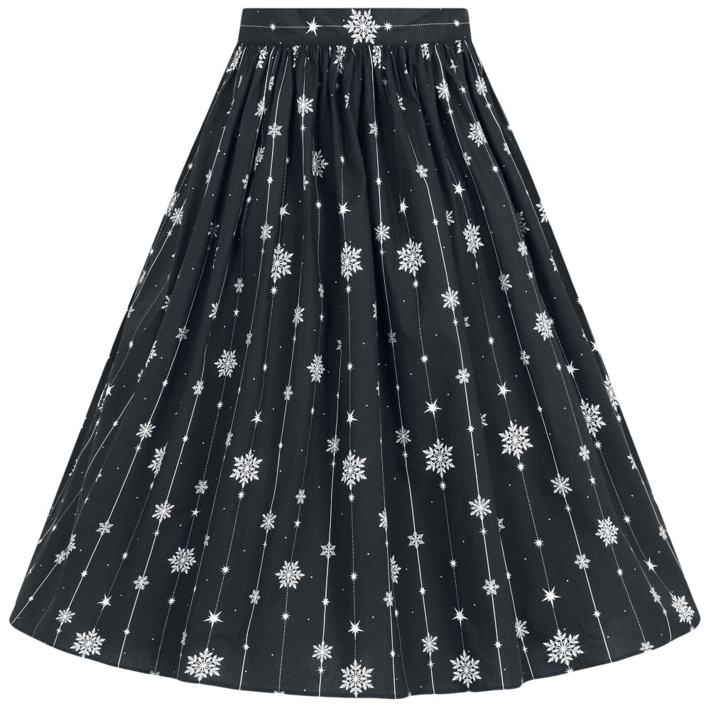 Hell Bunny Belle 50's Skirt Mittellanger Rock schwarz weiß in M von hell bunny