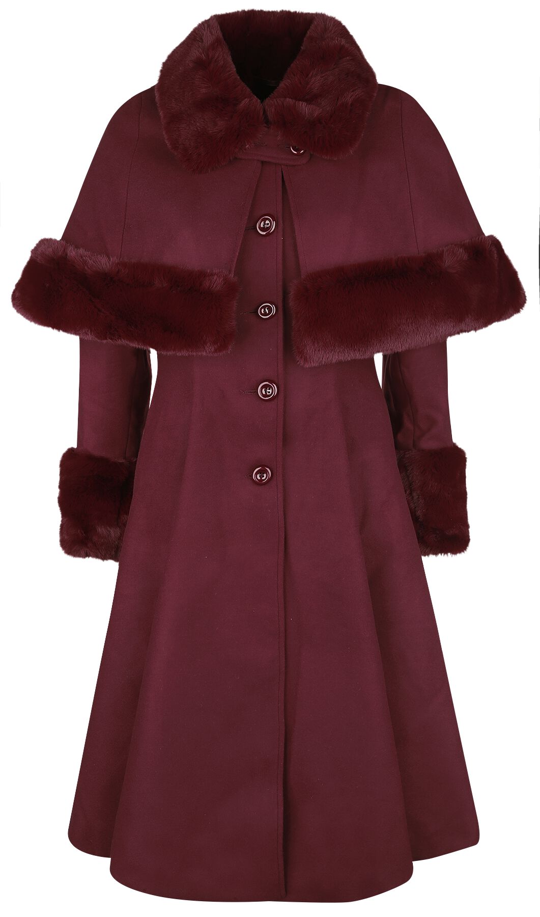 Hell Bunny Capulet Coat Mantel rot in L von hell bunny