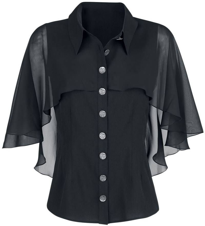 Hell Bunny Draco Blouse Bluse schwarz in L von hell bunny