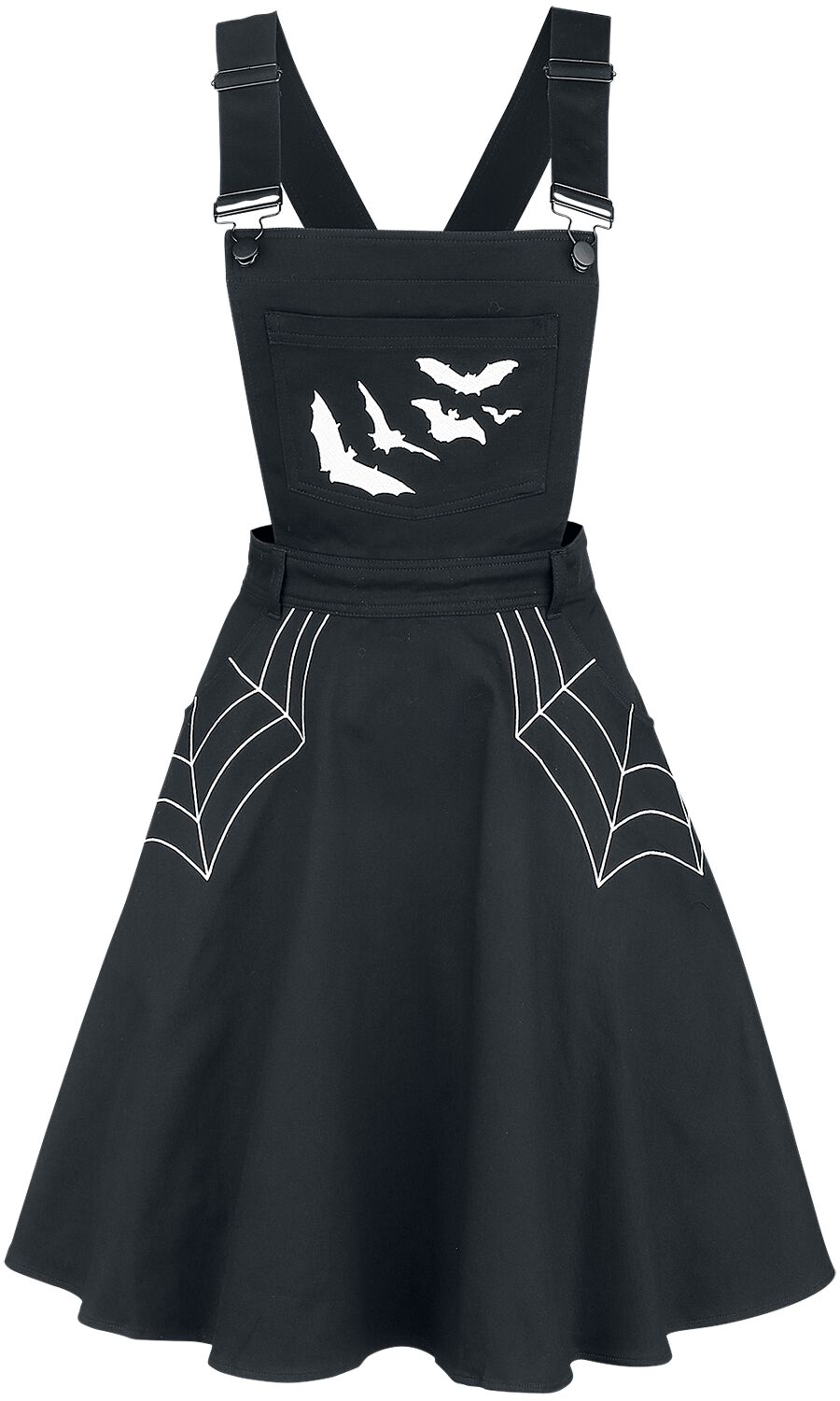 Hell Bunny - Gothic Kurzes Kleid - Miss Muffet Pinafore Dress - XS bis 4XL - für Damen - Größe 3XL - schwarz von hell bunny