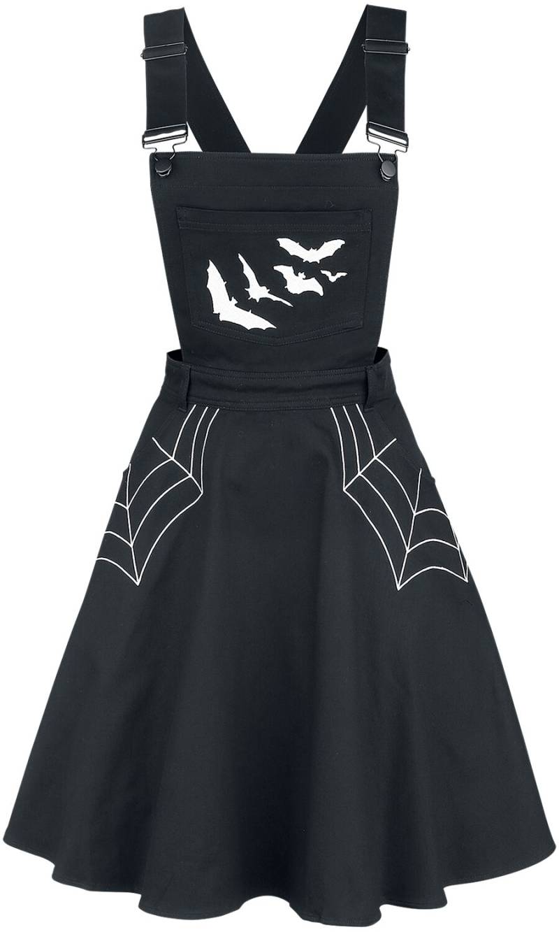 Hell Bunny - Gothic Kurzes Kleid - Miss Muffet Pinafore Dress - XS bis 4XL - für Damen - Größe XS - schwarz von hell bunny