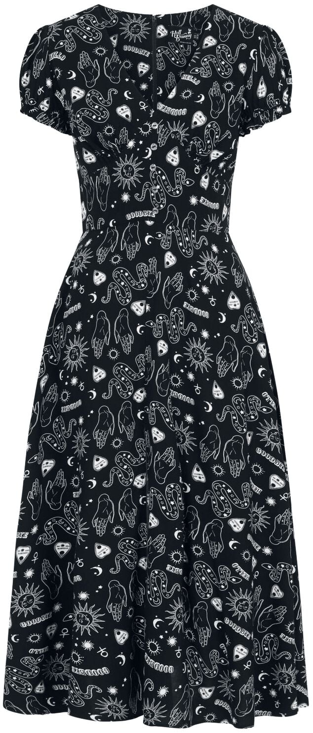 Hell Bunny Hello Goodbye Dress Langes Kleid schwarz weiß in M von hell bunny
