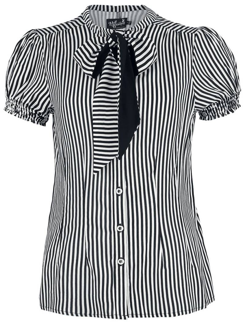 Hell Bunny Humbug Blouse Bluse schwarz weiß in 3XL von hell bunny