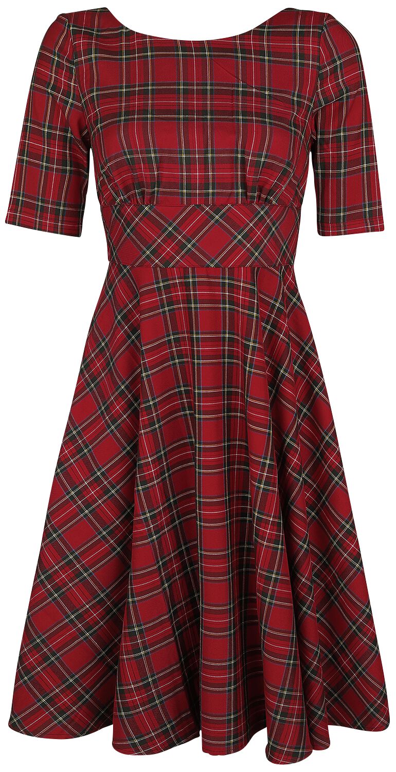 Hell Bunny Irvine 50s Dress Mittellanges Kleid rot in 4XL von hell bunny