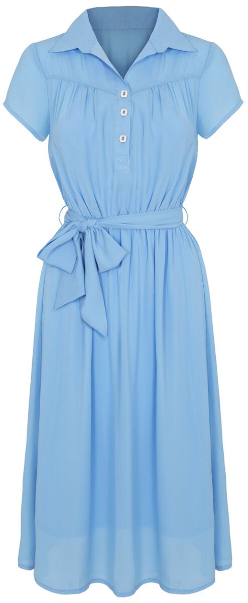 Hell Bunny Kleid knielang - Pearl Dress - XS bis 4XL - für Damen - Größe 3XL - blau von hell bunny