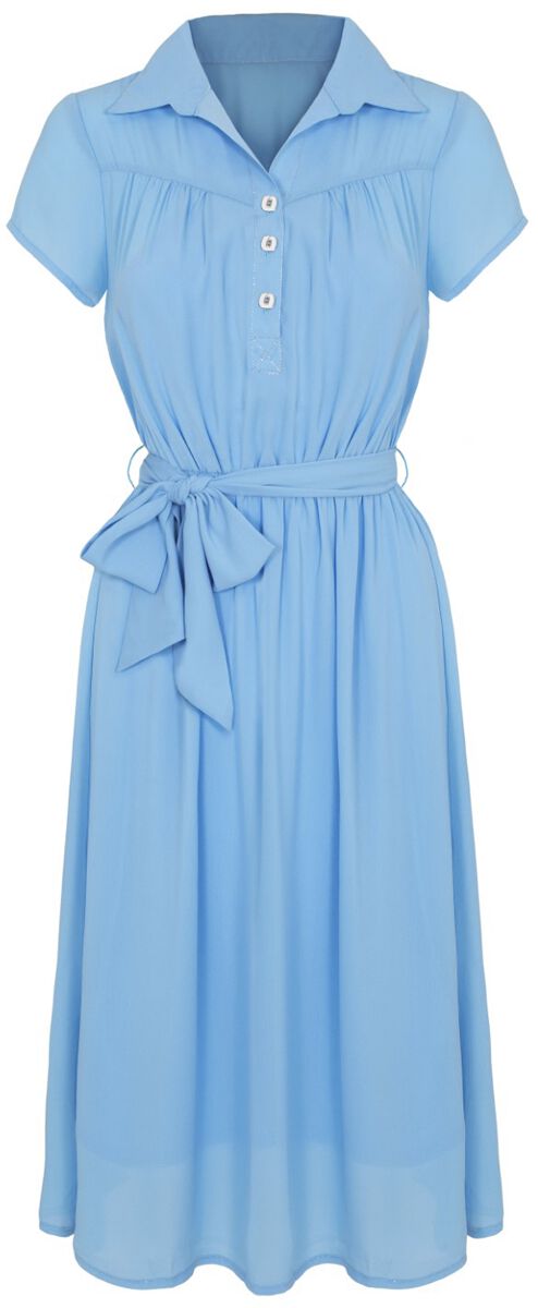 Hell Bunny Kleid knielang - Pearl Dress - XS bis 4XL - für Damen - Größe XXL - blau von hell bunny