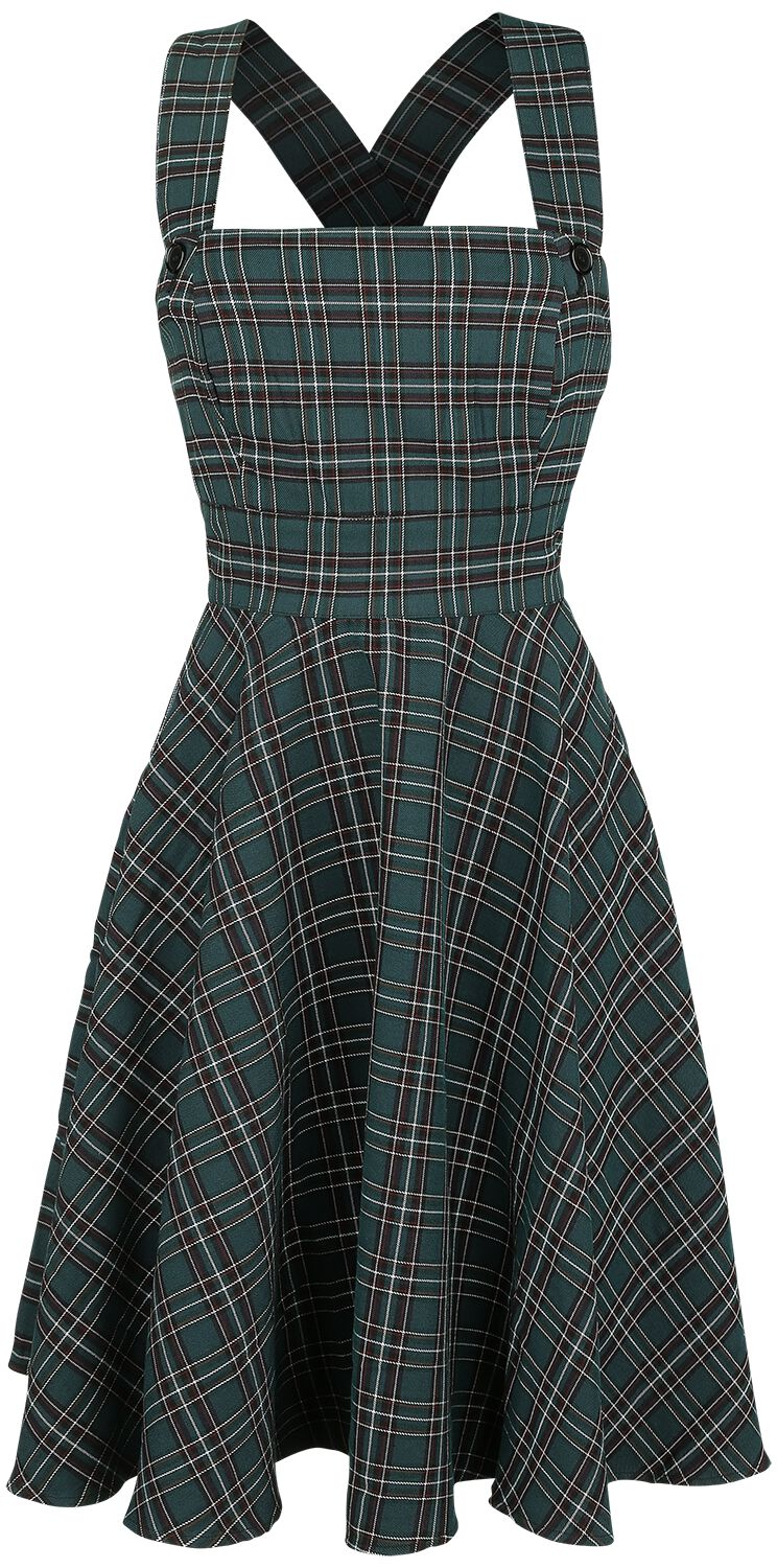 Hell Bunny Kleid knielang - Peebles Pinafore Dress - XS bis 4XL - für Damen - Größe 3XL - grün von hell bunny