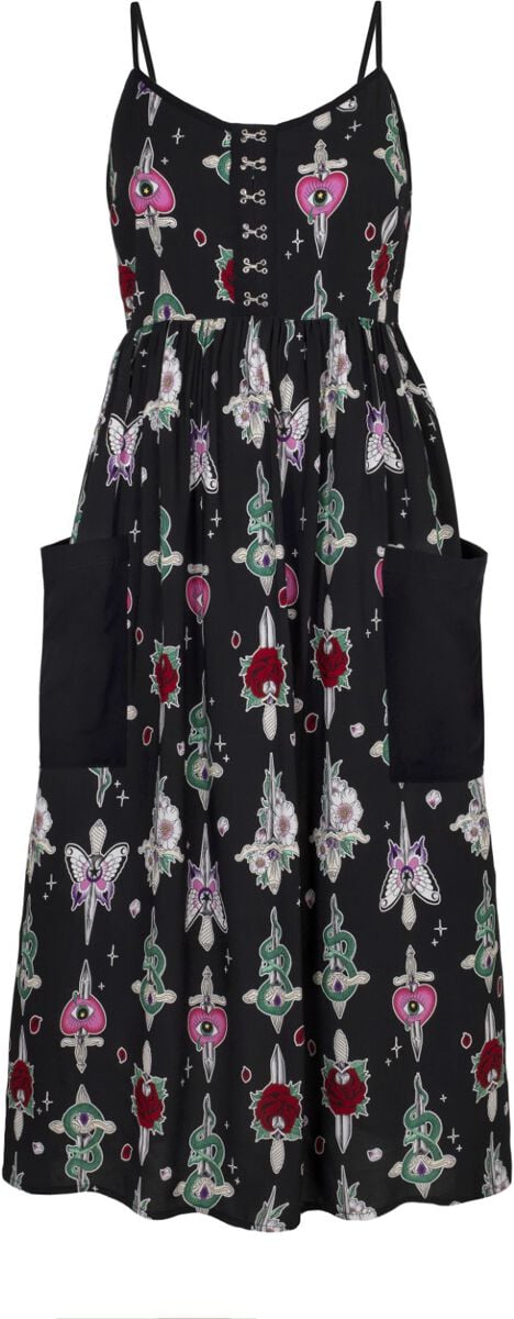 Hell Bunny Kleid lang - Cersei Maxi Dress - XS bis 4XL - für Damen - Größe L - multicolor von hell bunny