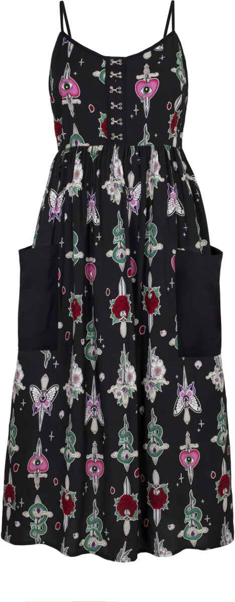 Hell Bunny Kleid lang - Cersei Maxi Dress - XS bis 4XL - für Damen - Größe S - multicolor von hell bunny