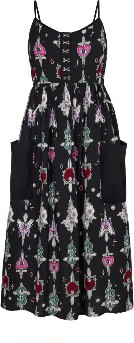 Hell Bunny Kleid lang - Cersei Maxi Dress - XS bis 4XL - für Damen - Größe XS - multicolor von hell bunny