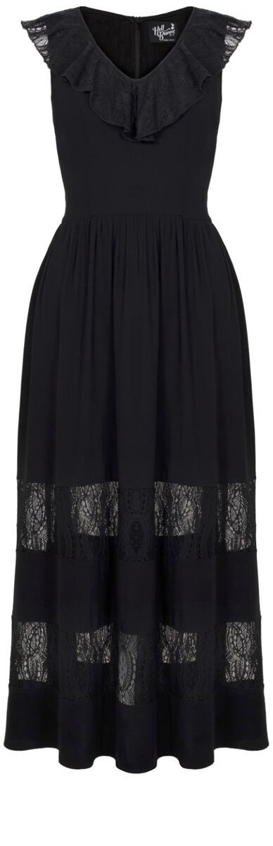 Hell Bunny Kleid lang - Mortem Maxi Dress - XS bis 4XL - für Damen - Größe L - schwarz von hell bunny