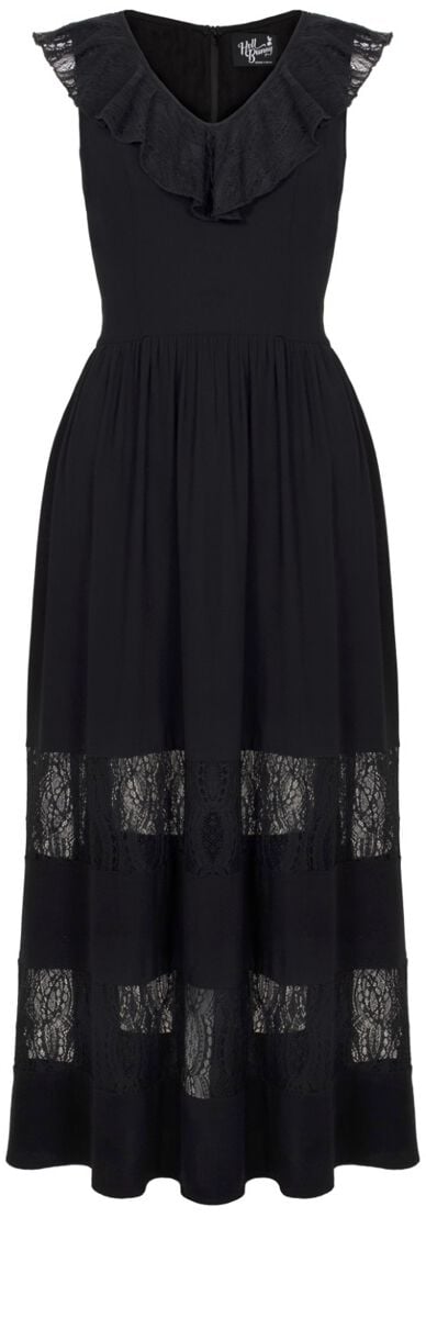 Hell Bunny Kleid lang - Mortem Maxi Dress - XS bis 4XL - für Damen - Größe M - schwarz von hell bunny