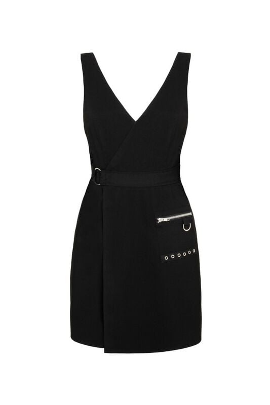 Hell Bunny Kurzes Kleid - Mallory Pinafore Dress - XS bis XL - für Damen - Größe S - schwarz von hell bunny
