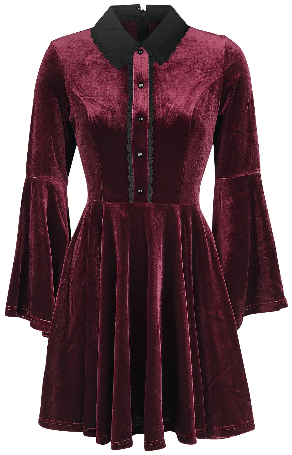 Hell Bunny Kurzes Kleid - Prudence Dress - XS bis XL - für Damen - Größe XL - bordeaux von hell bunny