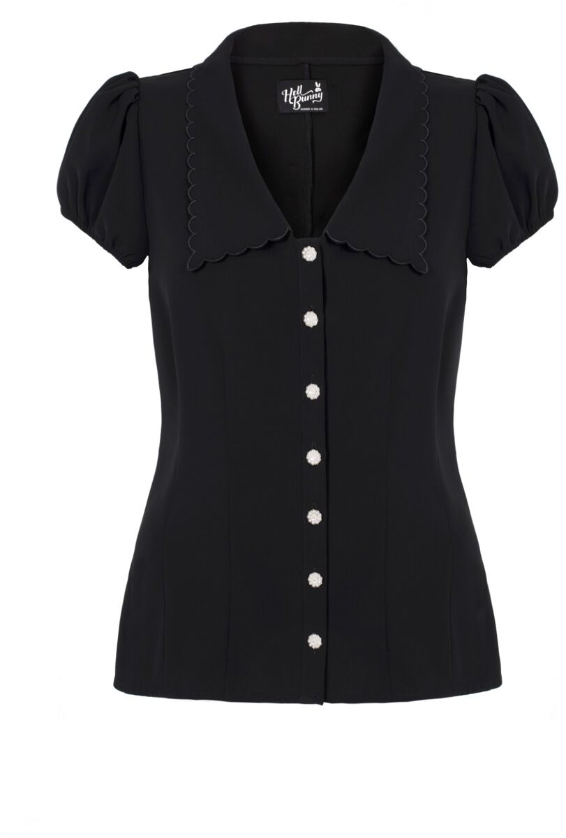 Hell Bunny Maddy Blouse Bluse schwarz in XS von hell bunny