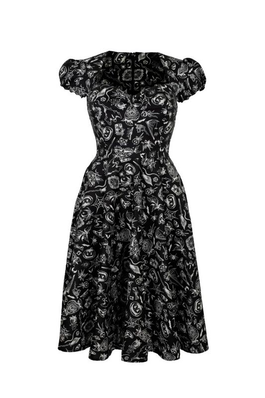 Hell Bunny Mischief Midi Dress Mittellanges Kleid schwarz weiß in XS Hell Bunny Mischief Midi Dress Mittellanges Kleid schwarz weiß in XS von hell bunny