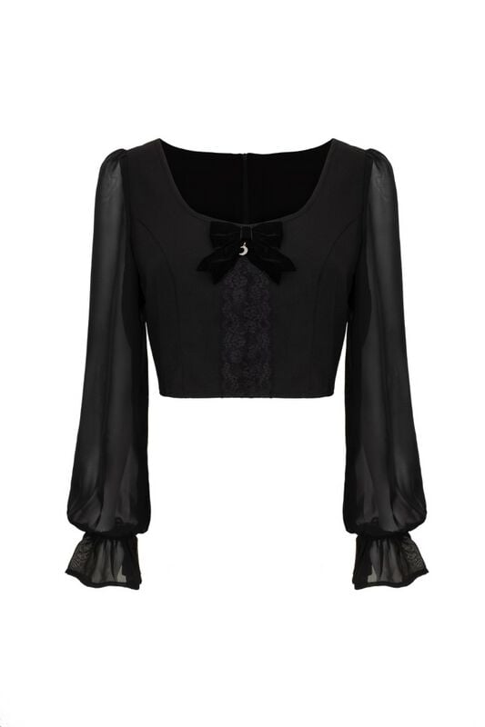 Hell Bunny Nocturnal Top Langarmshirt schwarz in XS Hell Bunny Nocturnal Top Langarmshirt schwarz in XS von hell bunny