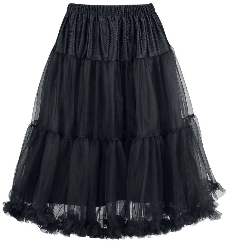 Hell Bunny Penelope Petticoat Mittellanger Rock schwarz in XL-XXL von hell bunny
