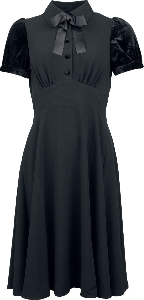 Hell Bunny - Rockabilly Kleid knielang - Andrea Dress - XS bis XL - für Damen - Größe XS - schwarz von hell bunny