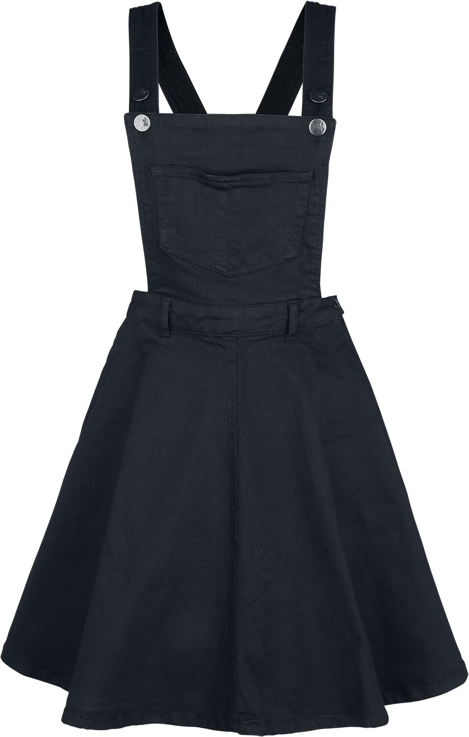 Hell Bunny - Rockabilly Kleid knielang - Dakota Pinafore Dress - XS bis 4XL - für Damen - Größe 4XL - schwarz von hell bunny