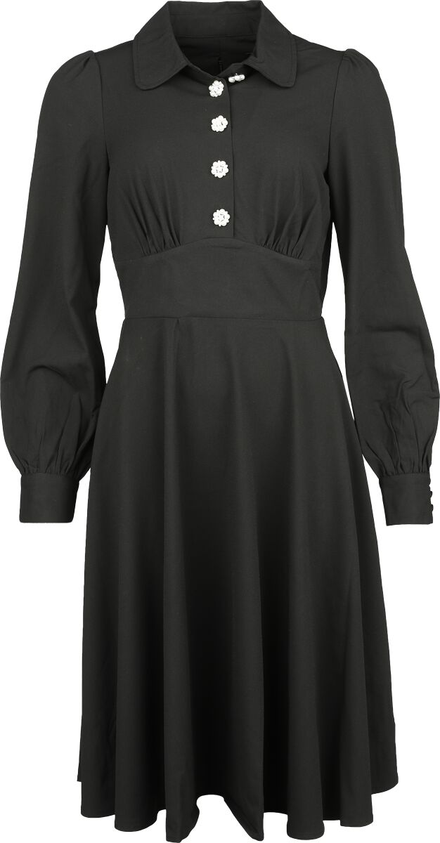 Hell Bunny - Rockabilly Kleid knielang - Mia Midi Dress - XS bis 3XL - für Damen - Größe XS - schwarz von hell bunny