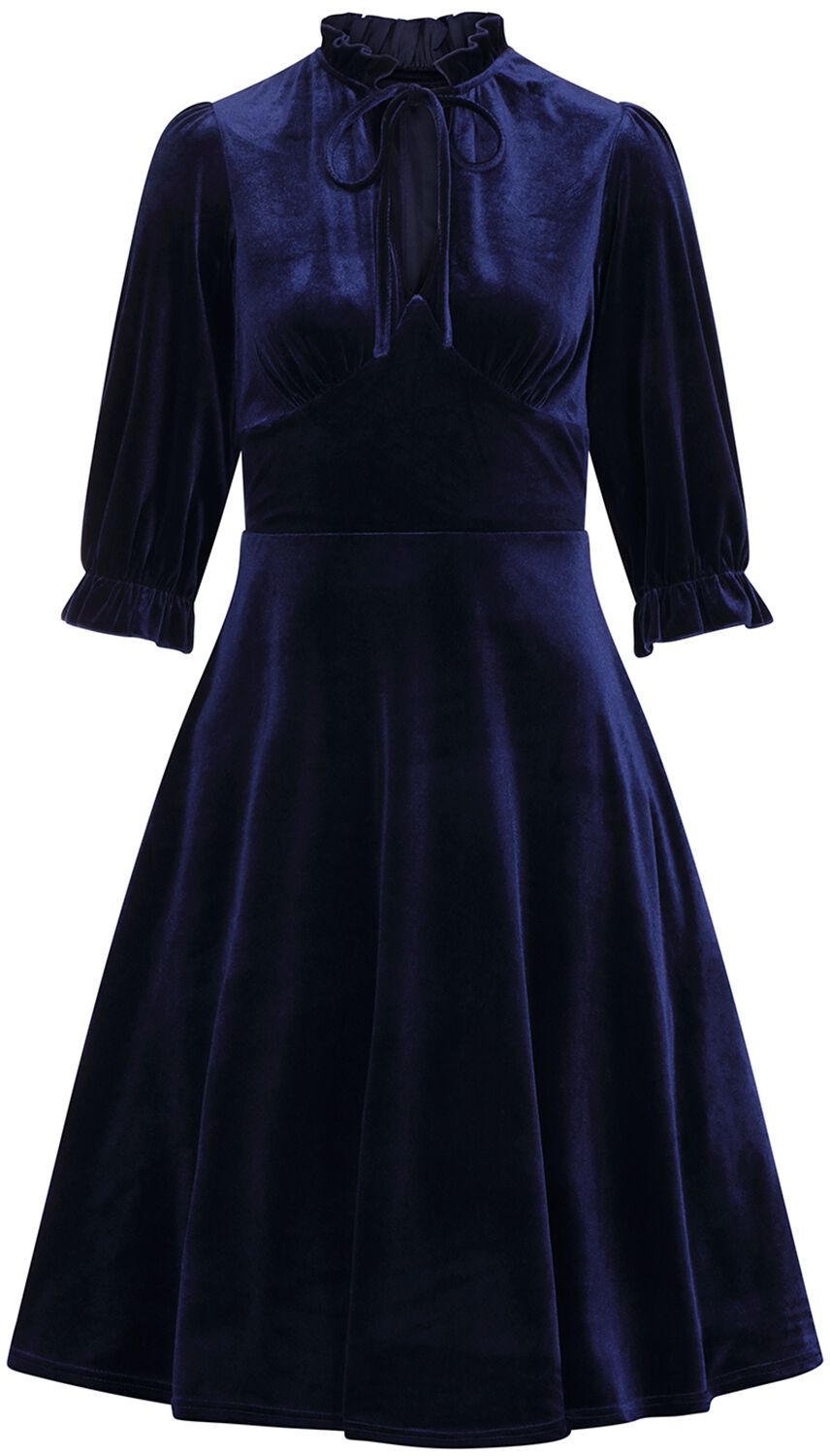 Hell Bunny - Rockabilly Kleid knielang - Orion Dress - XS bis 4XL - für Damen - Größe 4XL - blau von hell bunny