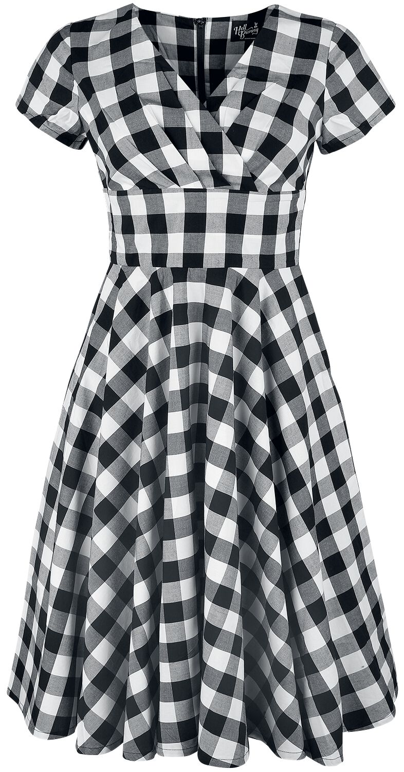 Hell Bunny - Rockabilly Kleid knielang - Victorine 50's Dress - XS bis 3XL - für Damen - Größe L - schwarz/weiß von hell bunny