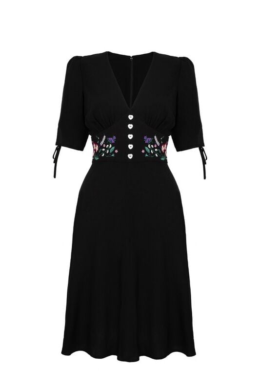Hell Bunny - Rockabilly Kleid knielang - Winnie Dress - XS bis 4XL - für Damen - Größe XS - schwarz Hell Bunny - Rockabilly Kleid knielang - Winnie Dress - XS bis 4XL - für Damen - Größe XS - schwarz von hell bunny