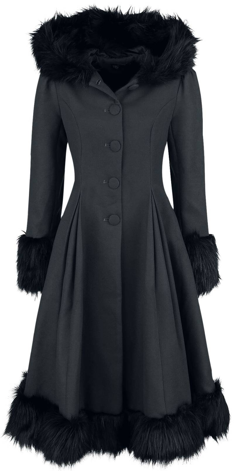 Hell Bunny - Rockabilly Mantel - Elvira Coat - XS bis 4XL - für Damen - Größe 3XL - schwarz Hell Bunny - Rockabilly Mantel - Elvira Coat - XS bis 4XL - für Damen - Größe 3XL - schwarz von hell bunny