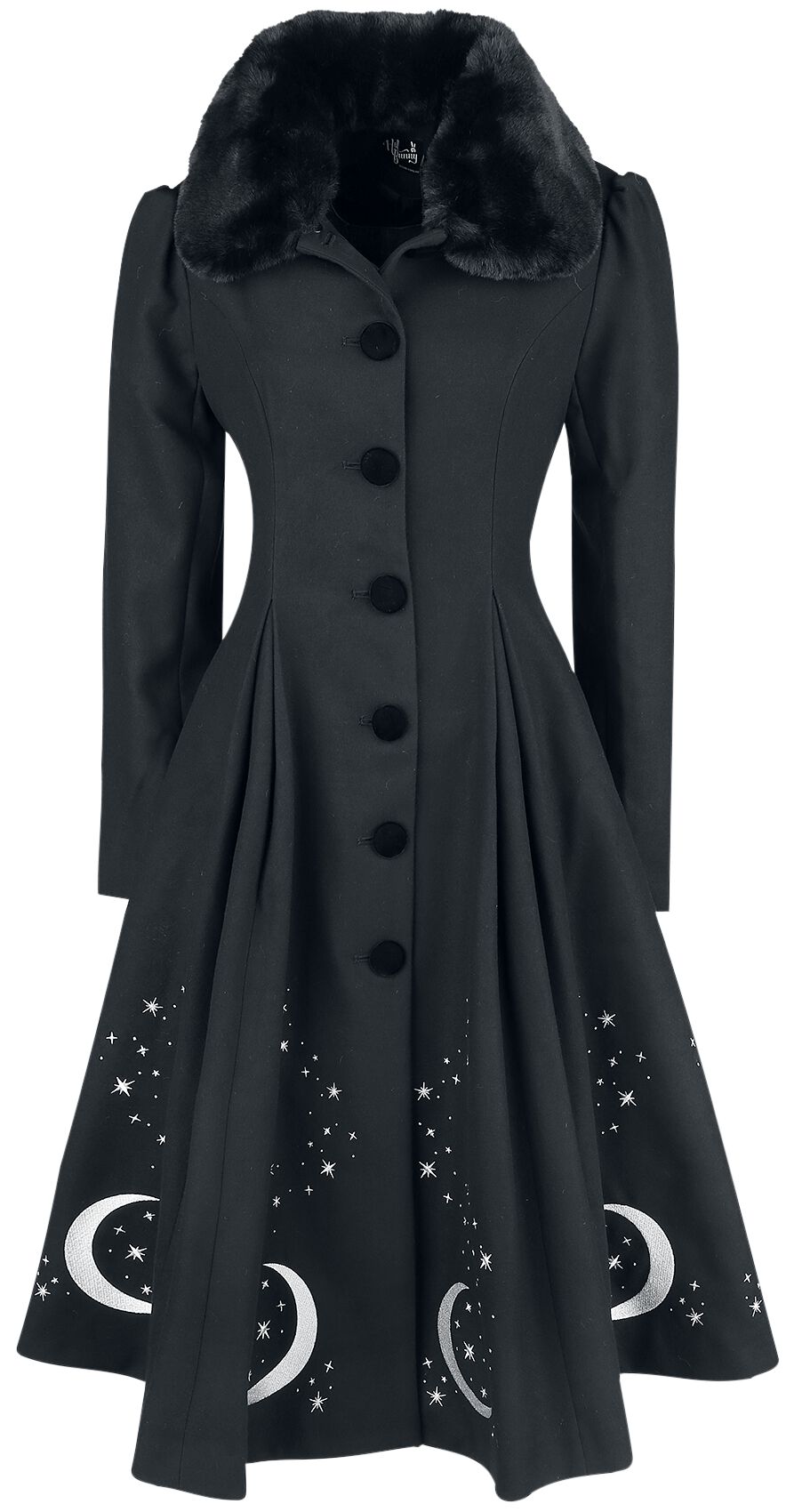 Hell Bunny - Rockabilly Mantel - Interstellar Coat - XS bis 4XL - für Damen - Größe XXL - schwarz Hell Bunny - Rockabilly Mantel - Interstellar Coat - XS bis 4XL - für Damen - Größe XXL - schwarz von hell bunny