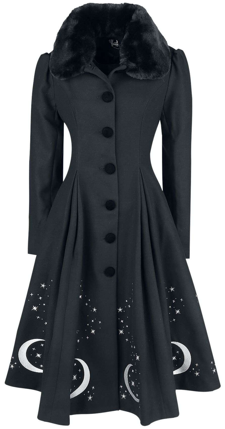 Hell Bunny - Rockabilly Mantel - Interstellar Coat - XS bis 4XL - für Damen - Größe 3XL - schwarz von hell bunny