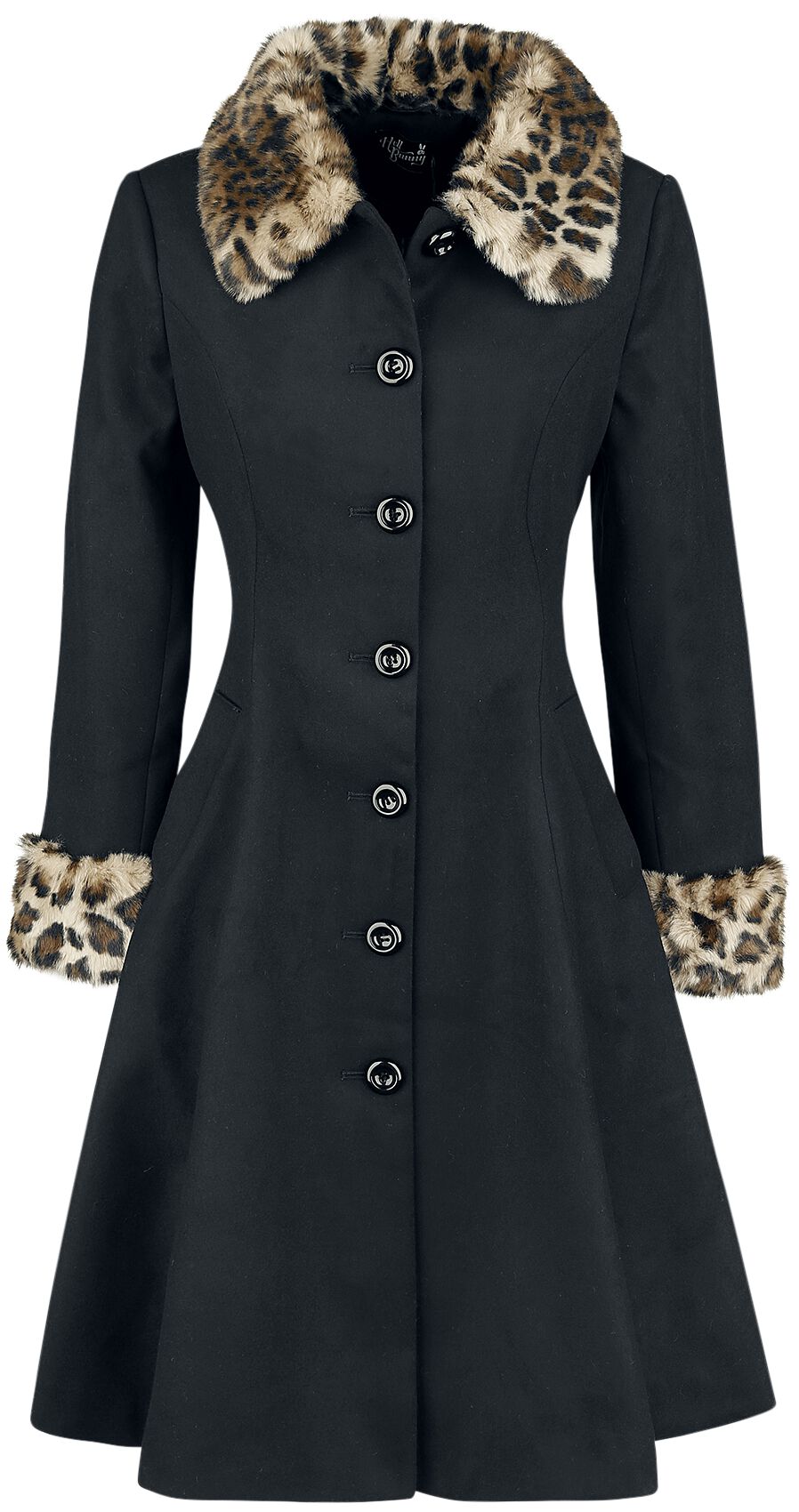 Hell Bunny - Rockabilly Mantel - Robinson Coat - XS bis 4XL - für Damen - Größe L - schwarz/leo von hell bunny