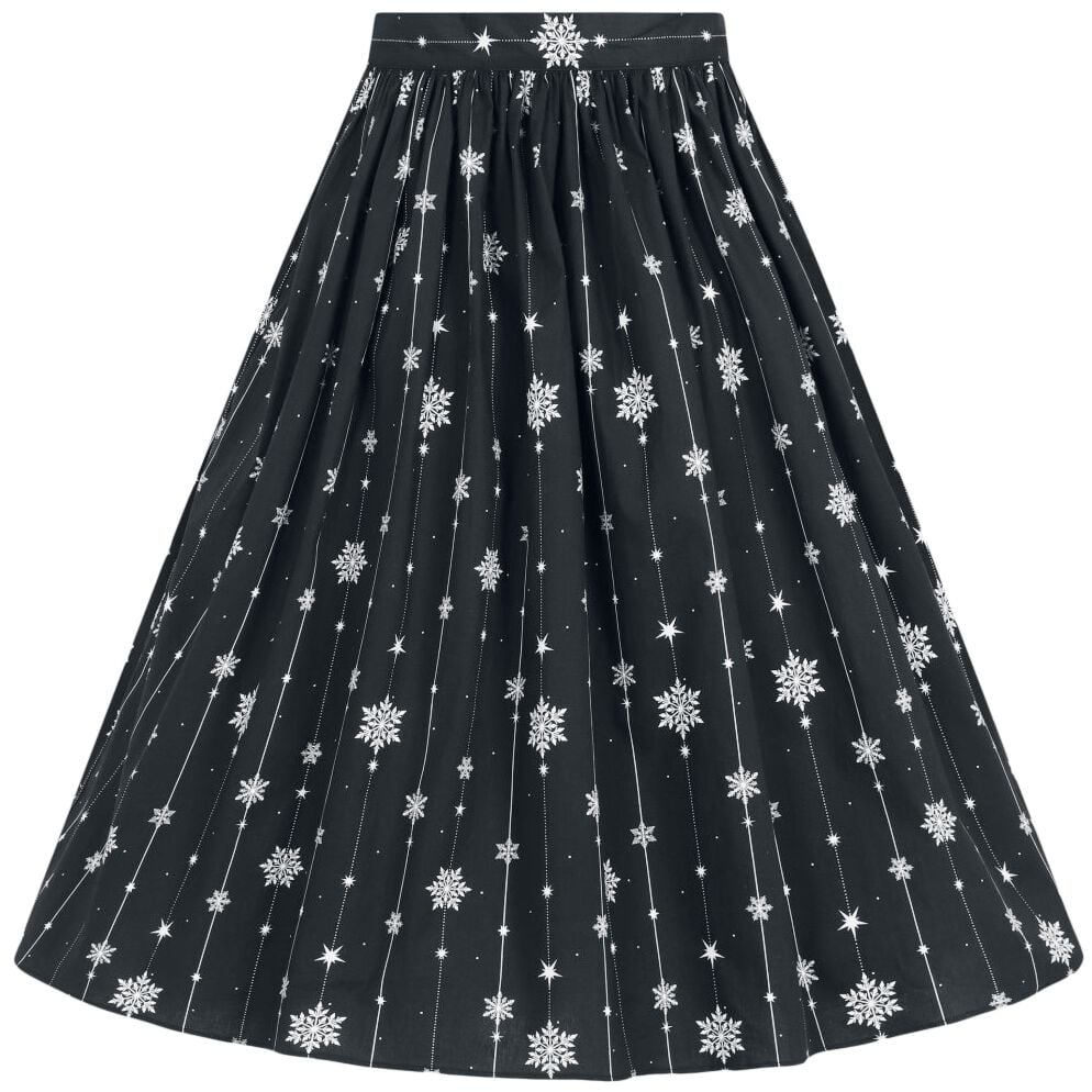 Hell Bunny - Rockabilly Rock knielang - Belle 50's Skirt - XS bis 3XL - für Damen - Größe S - schwarz/weiß von hell bunny