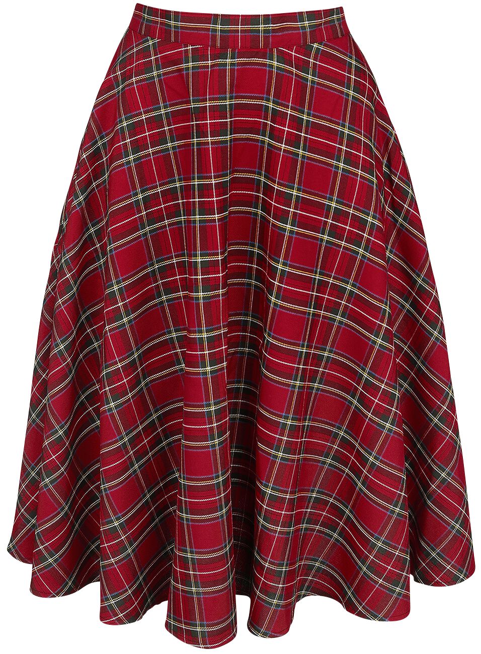 Hell Bunny - Rockabilly Rock knielang - Irvine Skirt - XS bis S - für Damen - Größe S - rot von hell bunny