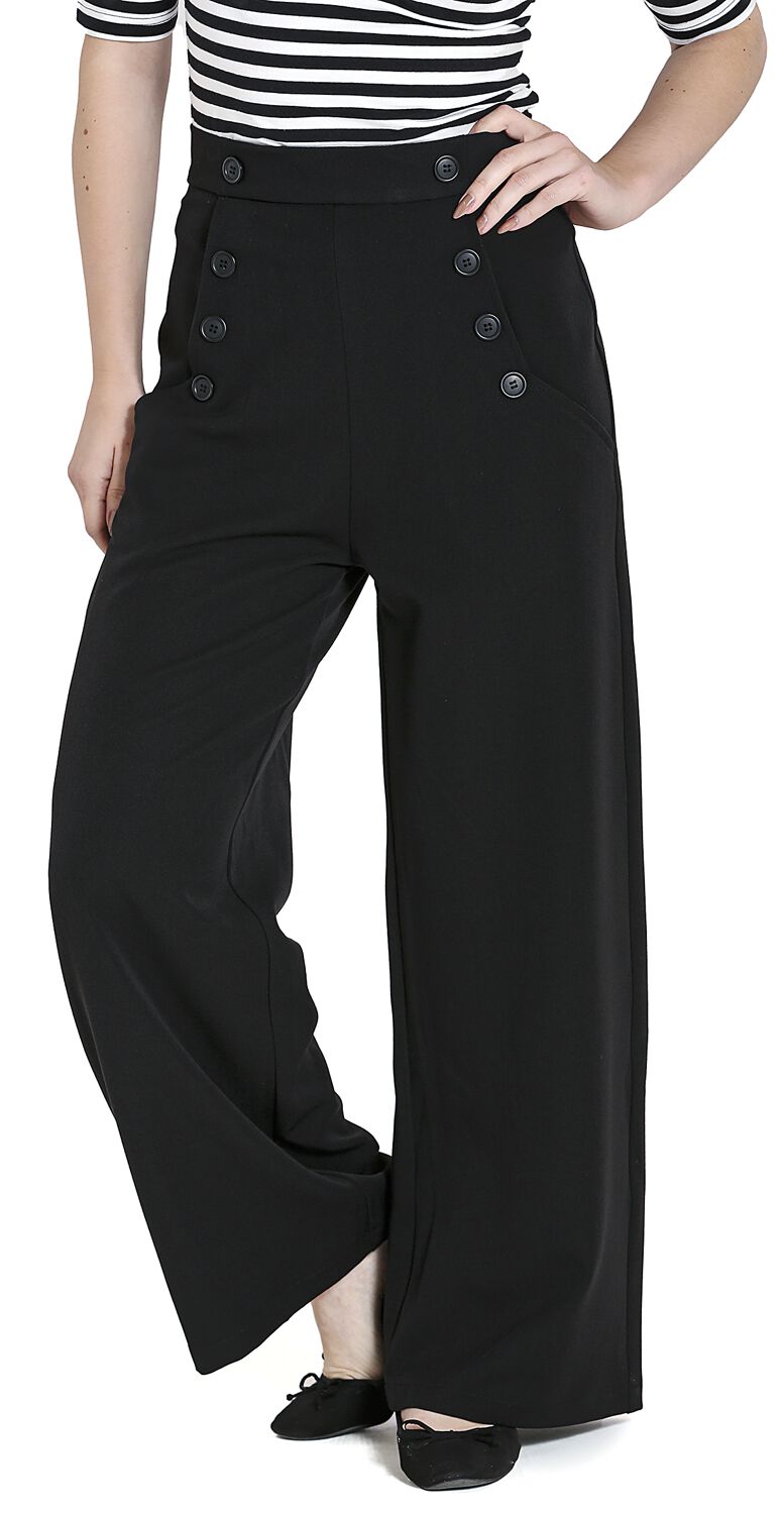 Hell Bunny - Rockabilly Stoffhose - Carlie Swing Trousers - XS bis 4XL - für Damen - Größe XXL - schwarz von hell bunny