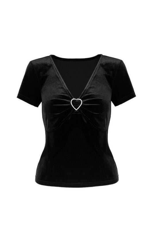 Hell Bunny - Rockabilly T-Shirt - Vendome Top - XS bis XL - für Damen - Größe S - schwarz von hell bunny