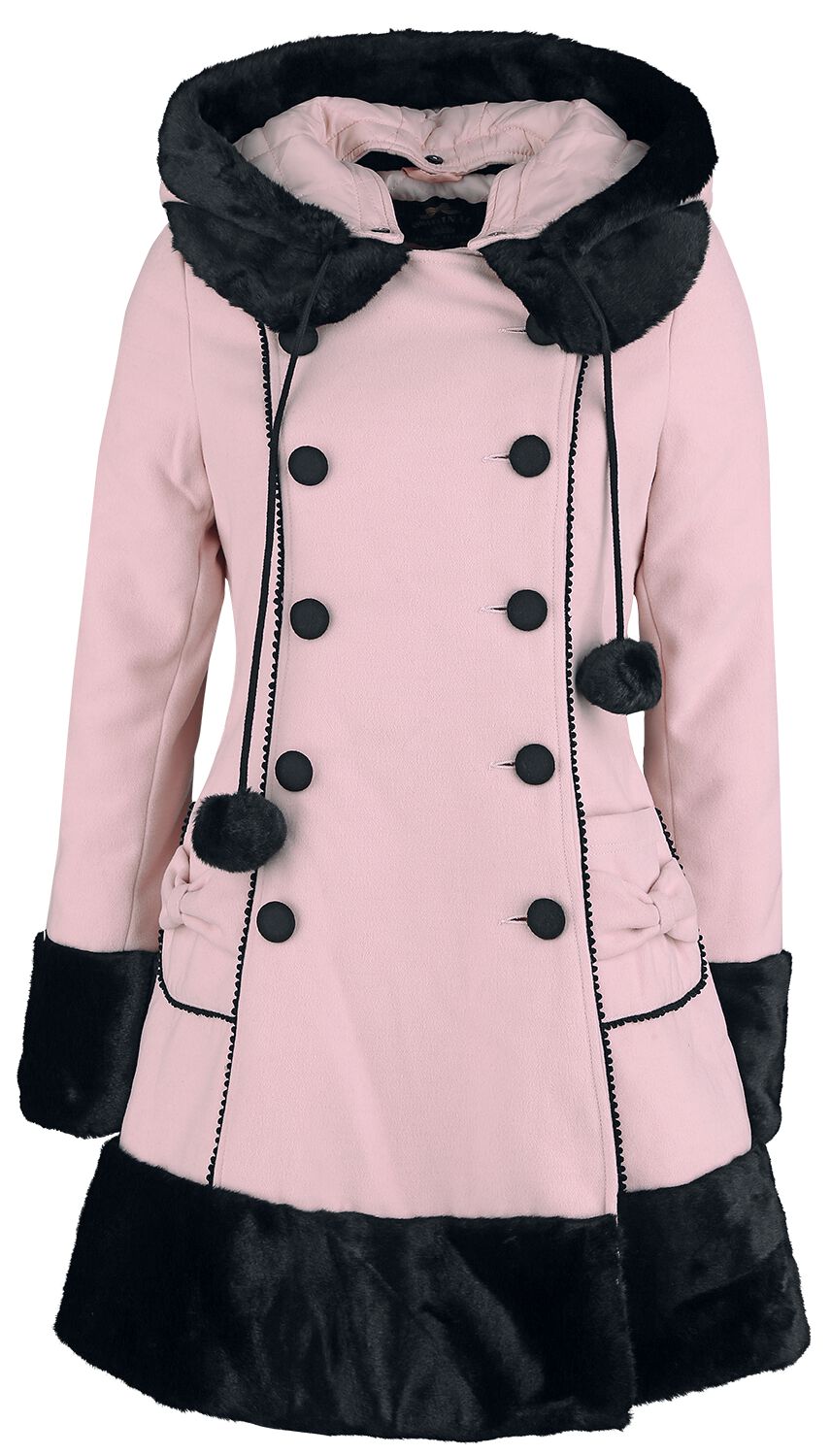 Hell Bunny Sarah Jane Coat Wintermantel rosa in 3XL von hell bunny