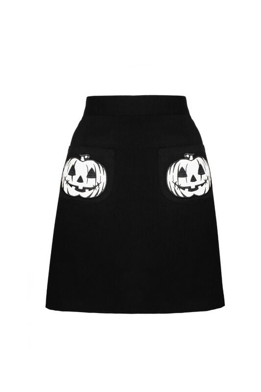 Hell Bunny Skelli Skirt Kurzer Rock schwarz weiß in XXL von hell bunny