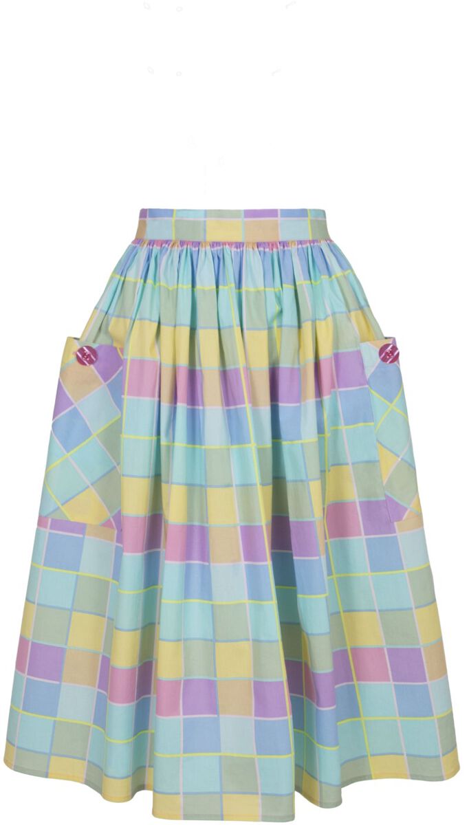 Hell Bunny Skye Skirt Mittellanger Rock multicolor in L von hell bunny