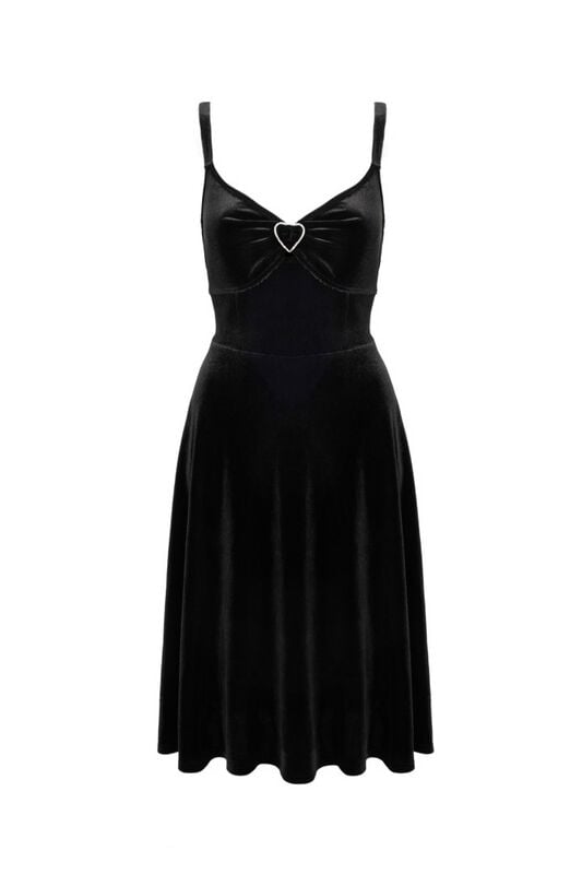 Hell Bunny Vendome Dress Mittellanges Kleid schwarz in XS von hell bunny