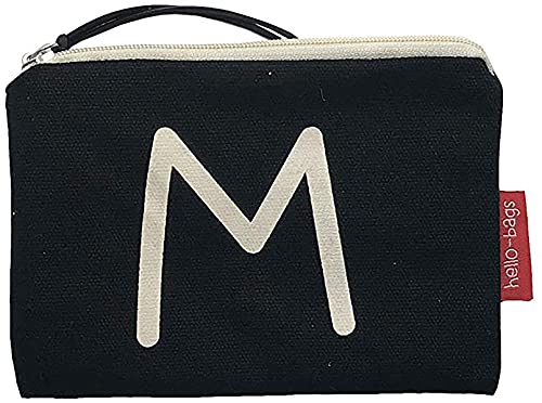 hello-bags. Geldbörse/kleine Tasche mit Reißverschluss, Futter und Innentasche. Außen: 100% Baumwolle. Inklusive Geschenkumschlag. Modell: „M“. Farbe: Ecru/Schwarz. Maße: 14x10 cm. von hello-bags