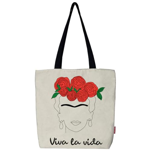 hello-bags. Tragetasche mit Reißverschluss, Futter und Innentasche. Außen: 100% Baumwolle. Inklusive schönem Kraft-Umschlag. Modell: VIVALAVIDA. Farbe: Ecru/Schwarz. Maße: 37 x 38 cm., ekrü, L, hello-bags. Tragetasche mit Reißverschluss, Futter und Innentasche. Außen: 100% Baumwolle. Inklusive schönem Kraft-Umschlag. Modell: VIVALAVIDA. Farbe: Ecru/Schwarz. Maße: 37 x 38 cm., ekrü, L, von hello-bags