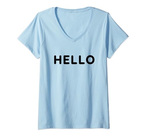 Damen Hello Sign T-Shirt mit V-Ausschnitt Damen Hello Sign T-Shirt mit V-Ausschnitt von hello