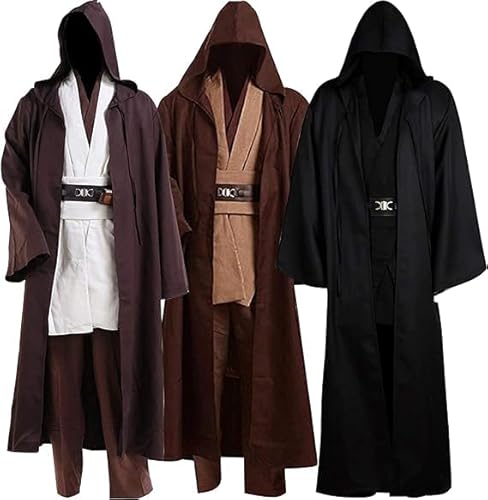 helymore Herren Kostüm Cosplay Robe Tunika Mit Kapuze Uniform Erwachsene Medieval Kleidung Halloween Cosplay Party Kostüm Full Set, XXL von helymore